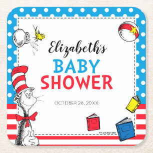 Dr. Seuss - Baby Shower met de Kat in de Hoed Kartonnen Onderzetters