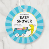Dr. Seuss | Baby shower van één visjongen Bedankjes Labels (Achterkant)