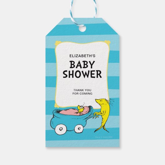 Dr. Seuss | Baby shower van één visjongen Cadeaulabel (Achterkant)