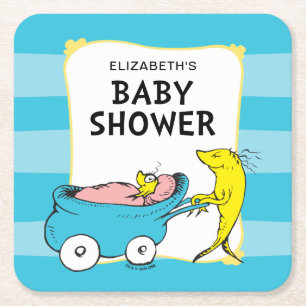 Dr. Seuss   Baby shower van één visjongen Kartonnen Onderzetters