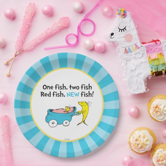 Dr. Seuss | Baby shower van één visjongen Papieren Bordje (Feest)
