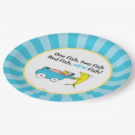 Dr. Seuss | Baby shower van één visjongen Papieren Bordje (Gekanteld)