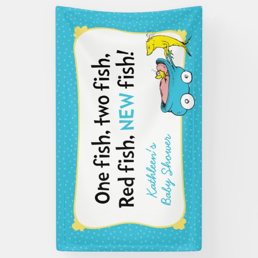 Dr. Seuss | Baby shower van één visjongen Spandoek (Verticaal)