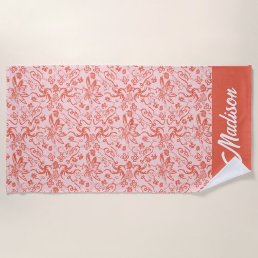 Dr. Seuss | Bloemen Moederdag Patroon Strandlaken (Voorkant)