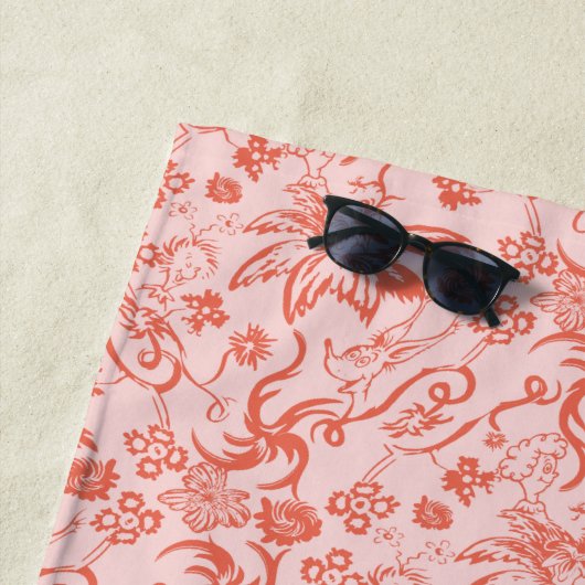 Dr. Seuss | Bloemen Moederdag Patroon Strandlaken (In situ)