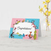 Dr. Seuss Boekkarakters | Pastel Gefeliciteerd Kaart (Gele Bloem)