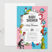 Dr. Seuss - Boekpersonages | Pastel Baby shower Kaart (Voorkant / Achterkant)