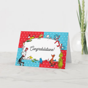 Dr. Seuss Boekpersonages Pastel Felicitaties Kaart