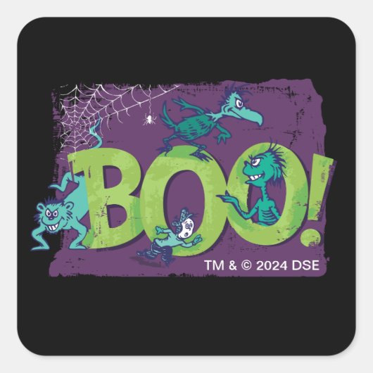 Dr. Seuss | BOO! Halloween Grafiek Vierkante Sticker (Voorkant)