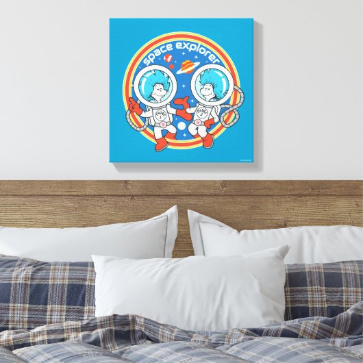 Dr. Seuss | Cadet Een Cadet Twee Ruimteverkenner Canvas Afdruk (Insitu (Slaapkamer))