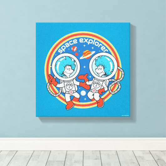 Dr. Seuss | Cadet Een Cadet Twee Ruimteverkenner Canvas Afdruk (Insitu (Houten vloer))