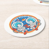 Dr. Seuss | Cadet Een Cadet Twee Ruimteverkenner Ronde Kartonnen Onderzetter (Gebogen)