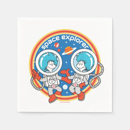 Dr. Seuss | Cadet Een Cadet Twee Ruimteverkenner Servet (Voorkant)
