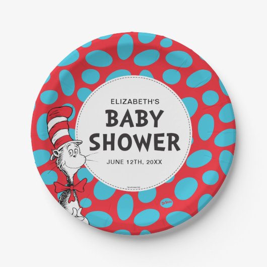 Dr. Seuss Cat in het Pet Baby shower Papieren Bordje (Voorkant)