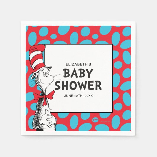 Dr. Seuss Cat in het Pet Baby shower Servet (Voorkant)