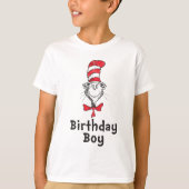 Dr. Seuss Cat in het Pet Birthday Boy T-shirt (Voorkant)