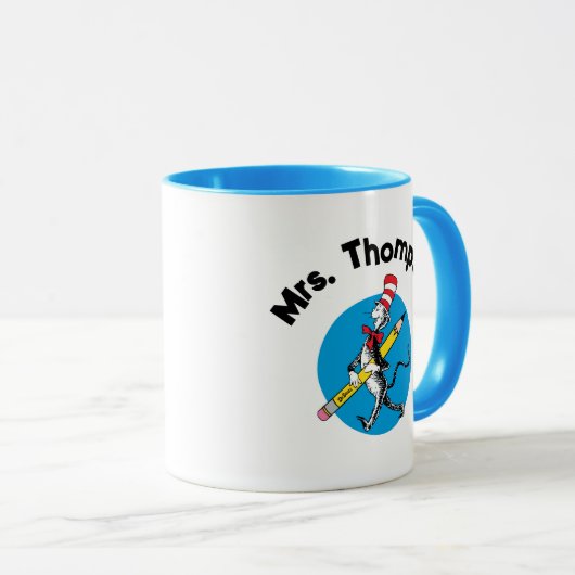 Dr. Seuss | Cat in het Pet Custom Name Mok (Voorkant rechts)