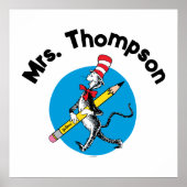 Dr. Seuss | Cat in het Pet Custom Name Poster (Voorkant)