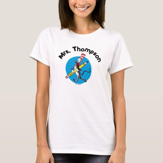 Dr. Seuss | Cat in het Pet Custom Name T-shirt (Voorkant)