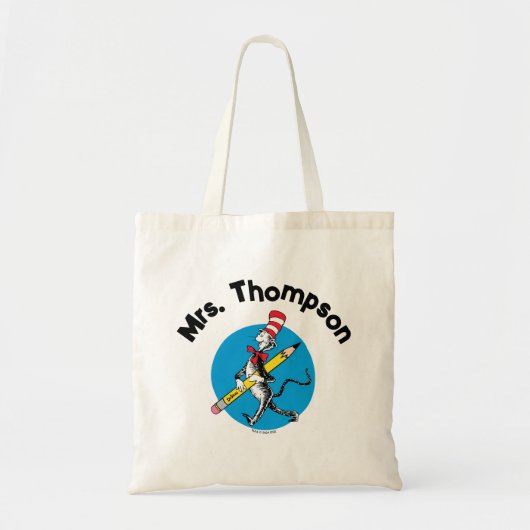 Dr. Seuss | Cat in het Pet Custom Name Tote Bag (Voorkant)