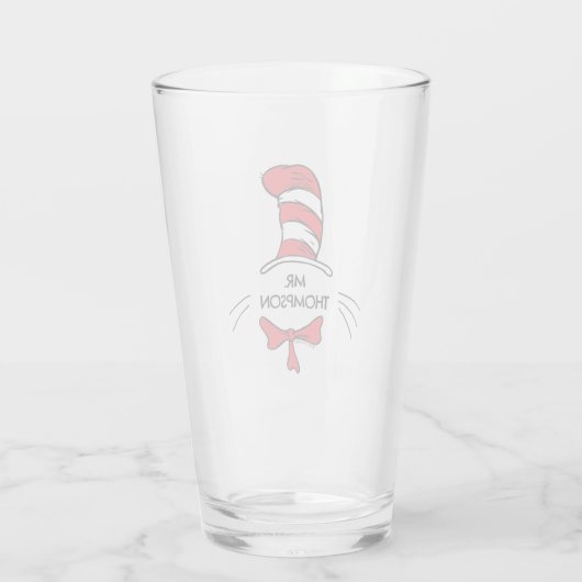 Dr. Seuss | Cat in het Pet Custom Teacher Name Glas (Achterkant)