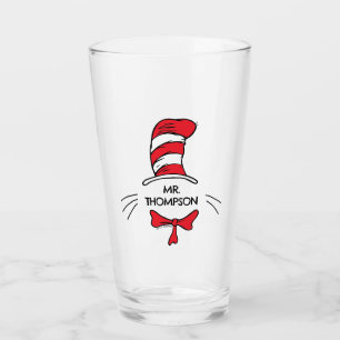 Dr. Seuss   Cat in het Pet Custom Teacher Name Glas