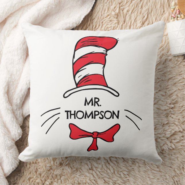 Dr. Seuss | Cat in het Pet Custom Teacher Name Kussen (Deken)