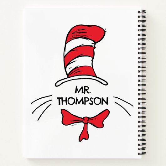 Dr. Seuss | Cat in het Pet Custom Teacher Name Notitieboek (Achterkant)
