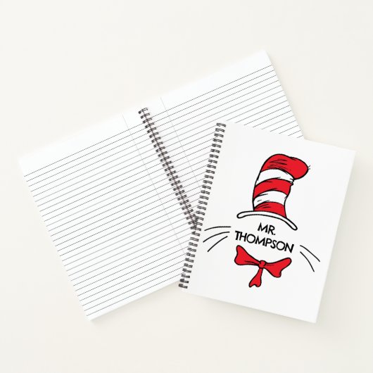 Dr. Seuss | Cat in het Pet Custom Teacher Name Notitieboek (Binnen)