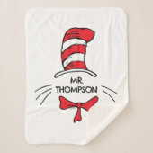 Dr. Seuss | Cat in het Pet Custom Teacher Name Sherpa Deken (Voorkant)