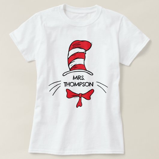 Dr. Seuss | Cat in het Pet Custom Teacher Name T-shirt (Design voorkant)