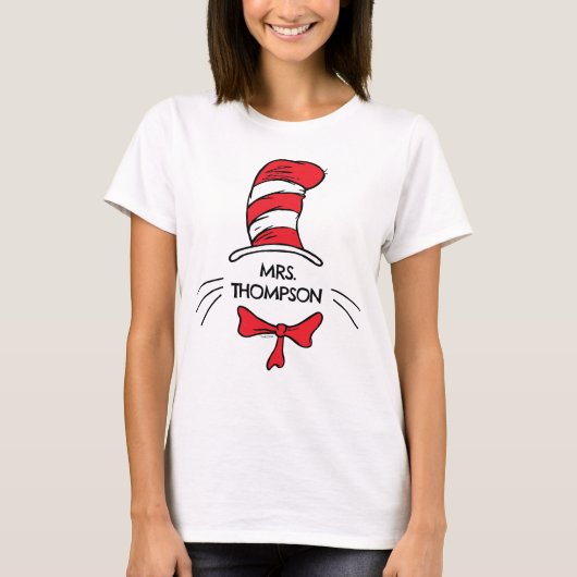 Dr. Seuss | Cat in het Pet Custom Teacher Name T-shirt (Voorkant)
