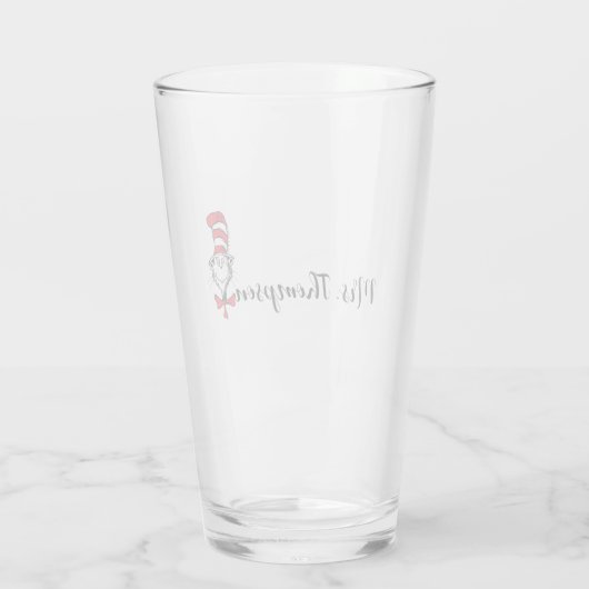 Dr. Seuss | Cat in het Pet Icon Aangepaste naam Glas (Achterkant)