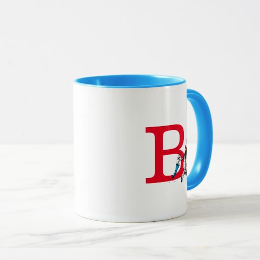 Dr. Seuss Cat in het Pet Paraplu Walk Monogram B Mok (Voorkant rechts)