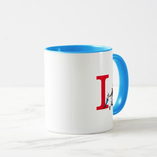 Dr. Seuss Cat in het Pet Paraplu Walk Monogram I Mok (Voorkant rechts)