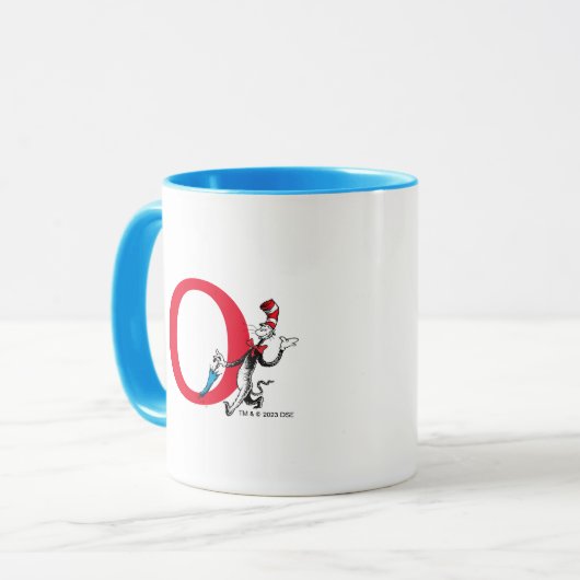 Dr. Seuss Cat in het Pet Paraplu Walk Monogram O Mok (Voorkant links)