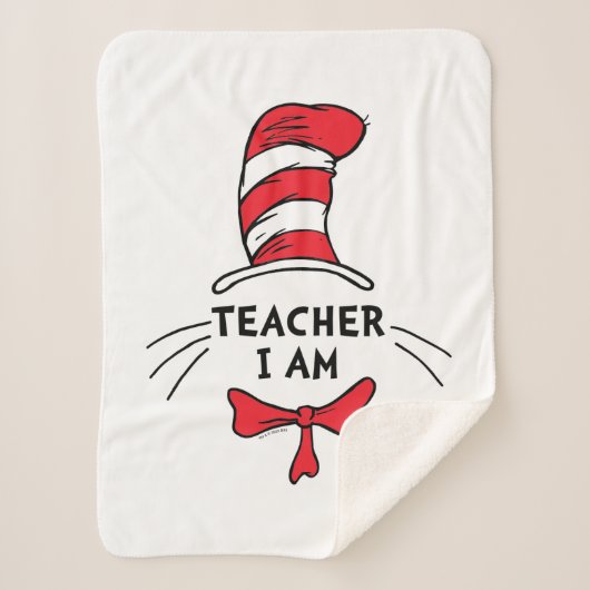 Dr. Seuss | Cat in het Pet - Teacher I am Sherpa Deken (Voorkant)