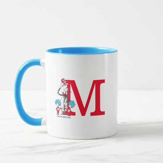 Dr. Seuss Cat in het Pet, Thing One Monogram Mok (Links)