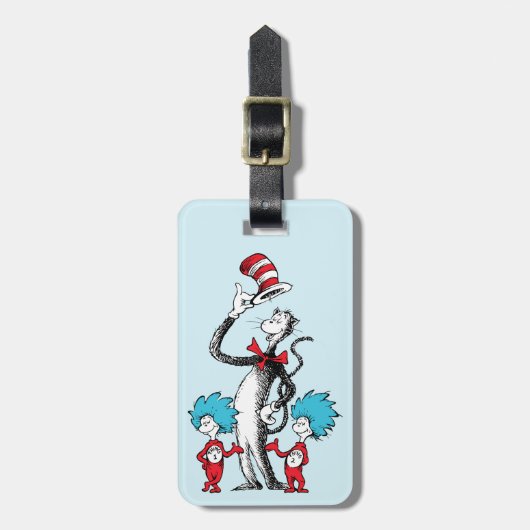 Dr. Seuss | Cat in het Pet, Thing One & Thing Two Bagagelabel (Voorkant verticaal)
