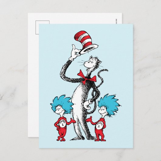 Dr. Seuss | Cat in het Pet, Thing One & Thing Two Briefkaart (Voorkant / Achterkant)
