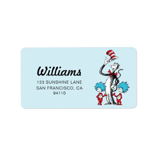 Dr. Seuss | Cat in het Pet, Thing One & Thing Two Etiket (Voorkant)