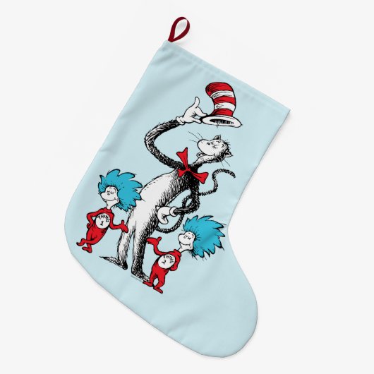 Dr. Seuss | Cat in het Pet, Thing One & Thing Two Grote Kerstsok (Voorkant (Hangend))