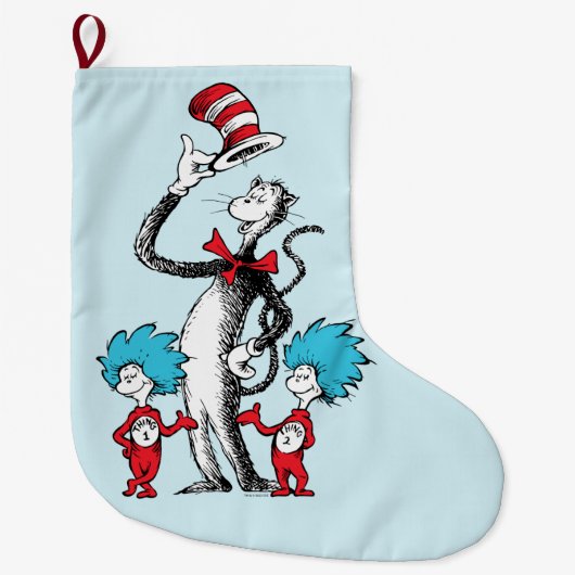 Dr. Seuss | Cat in het Pet, Thing One & Thing Two Grote Kerstsok (Voorkant)
