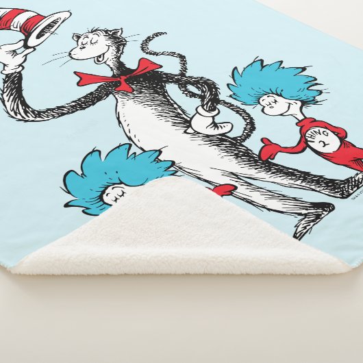 Dr. Seuss | Cat in het Pet, Thing One & Thing Two Sherpa Deken (3/4)