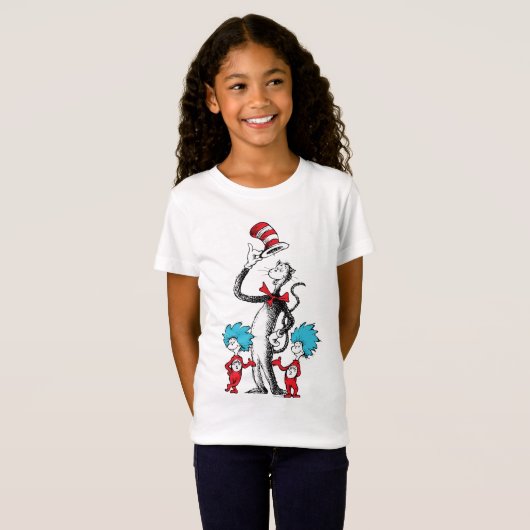 Dr. Seuss | Cat in het Pet, Thing One & Thing Two T-shirt (Voorkant volledig)