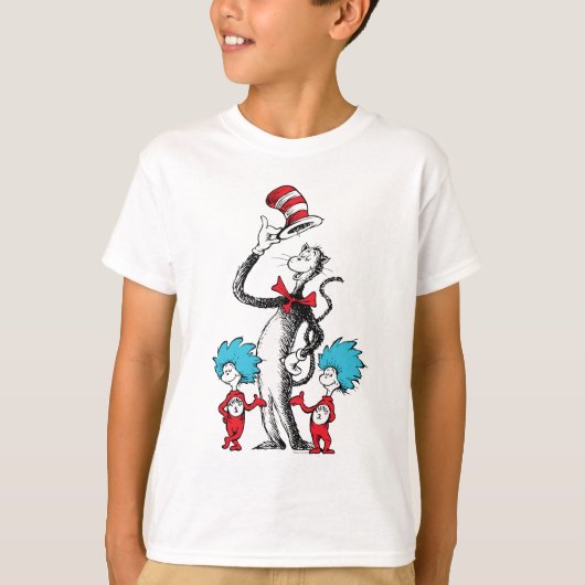 Dr. Seuss | Cat in het Pet, Thing One & Thing Two T-shirt (Voorkant)