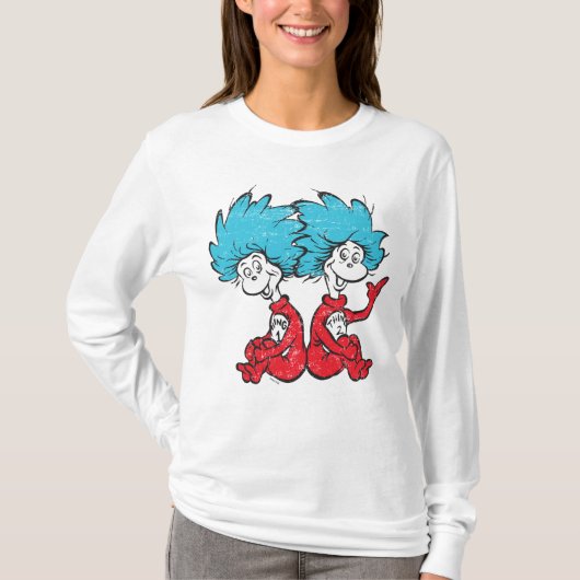 Dr. Seuss | Cat in het Pet Thing One & Thing Two T-shirt (Voorkant)