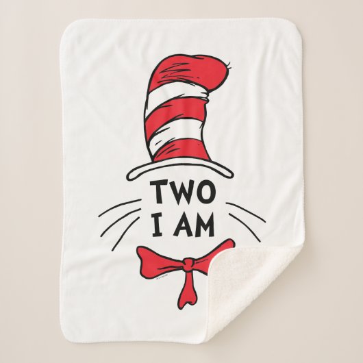 Dr. Seuss | Cat in het Pet - Two I Am Birthday Sherpa Deken (Voorkant)