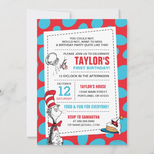 Dr. Seuss Cat in het Pet Verjaardag Voeg een foto  Kaart (Voorkant)