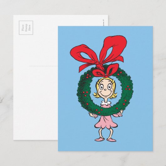 Dr. Seuss | Cindy-Lou Who - Krans Briefkaart (Voorkant / Achterkant)